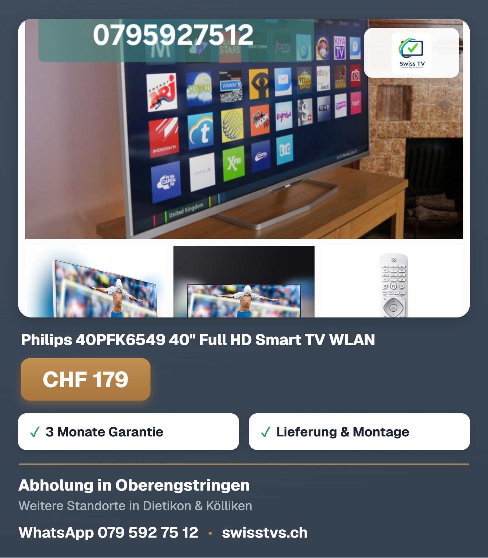 Philips 40PFK6549 40" Full HD Smart TV WLAN