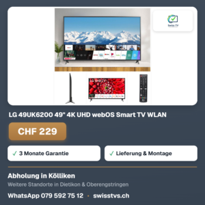 LG 49UK6200 49" 4K UHD webOS Smart TV WLAN