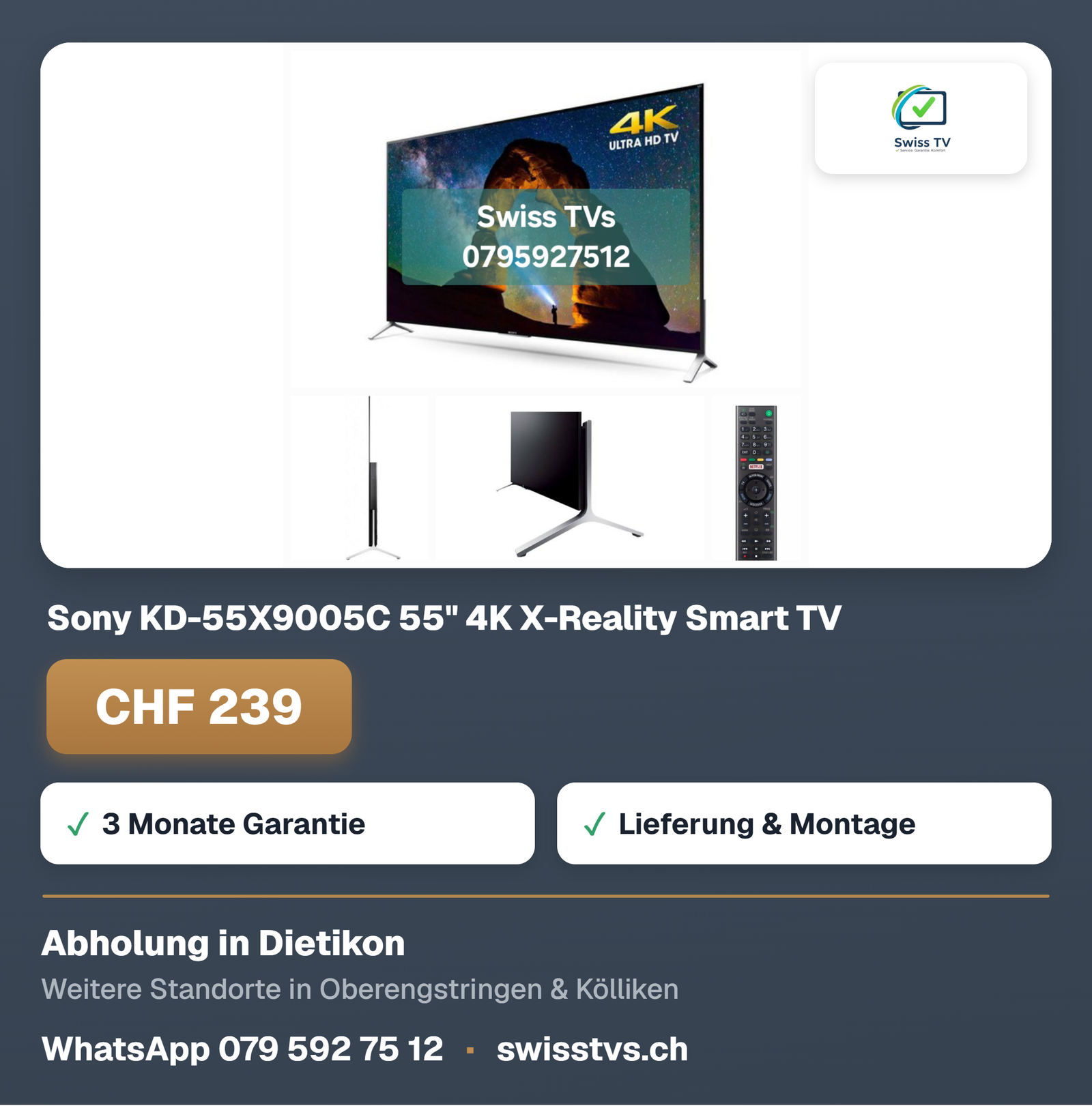Sony KD-55X9005C 55" 4K X-Reality Smart TV