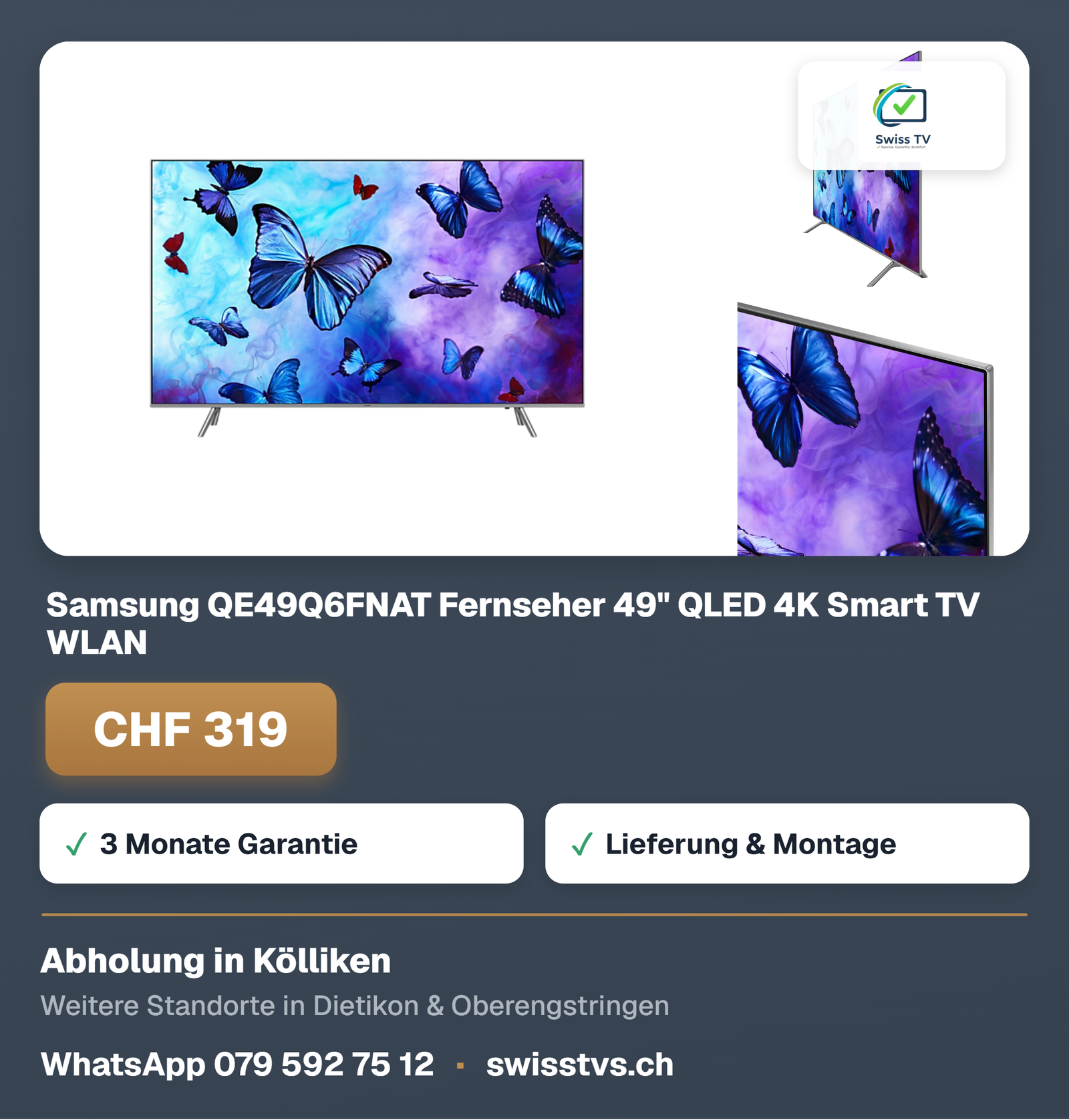 Samsung QE49Q6FNAT Fernseher 49" QLED 4K Smart TV WLAN