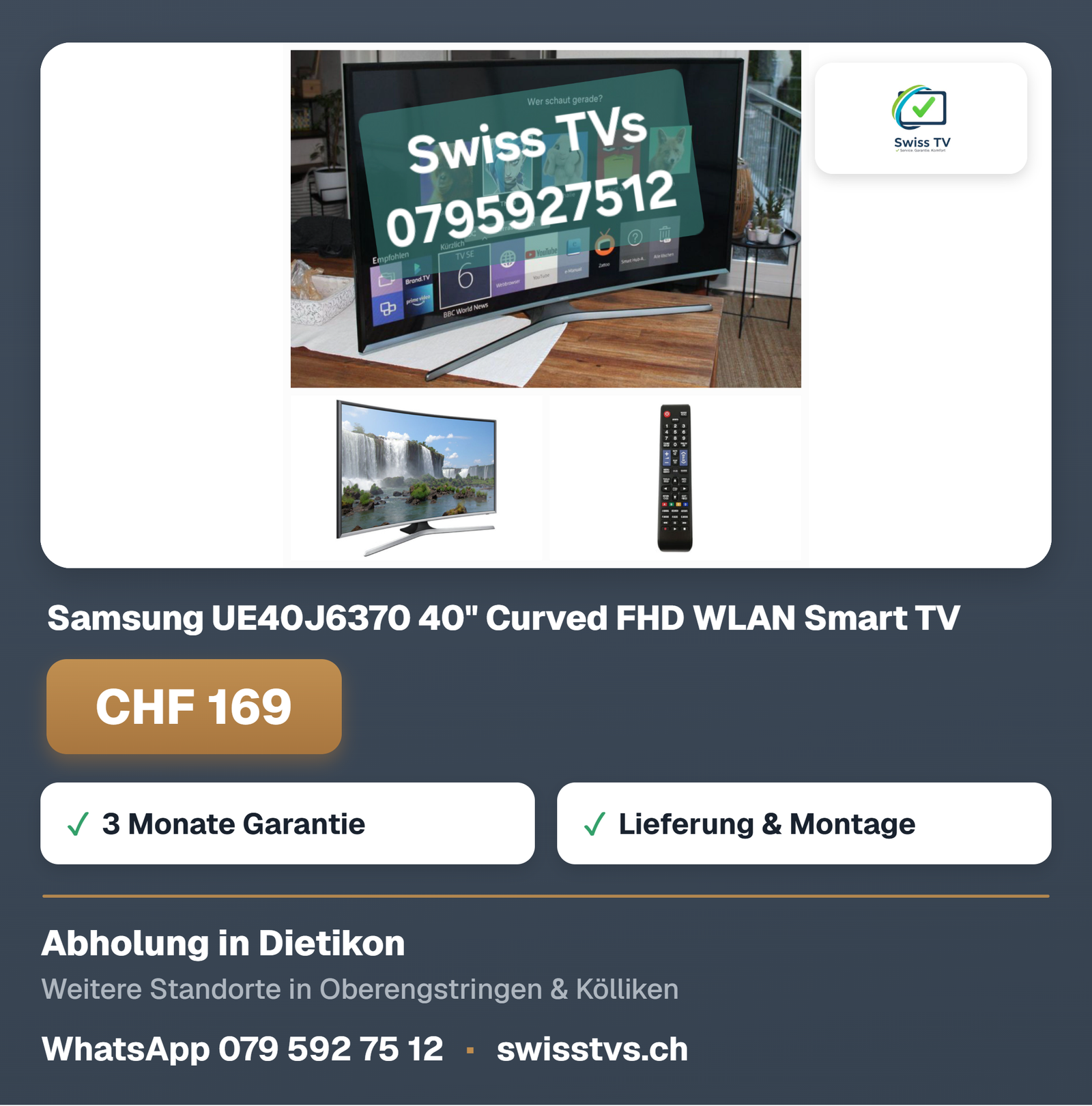 Samsung UE40J6370 40" Curved FHD WLAN Smart TV