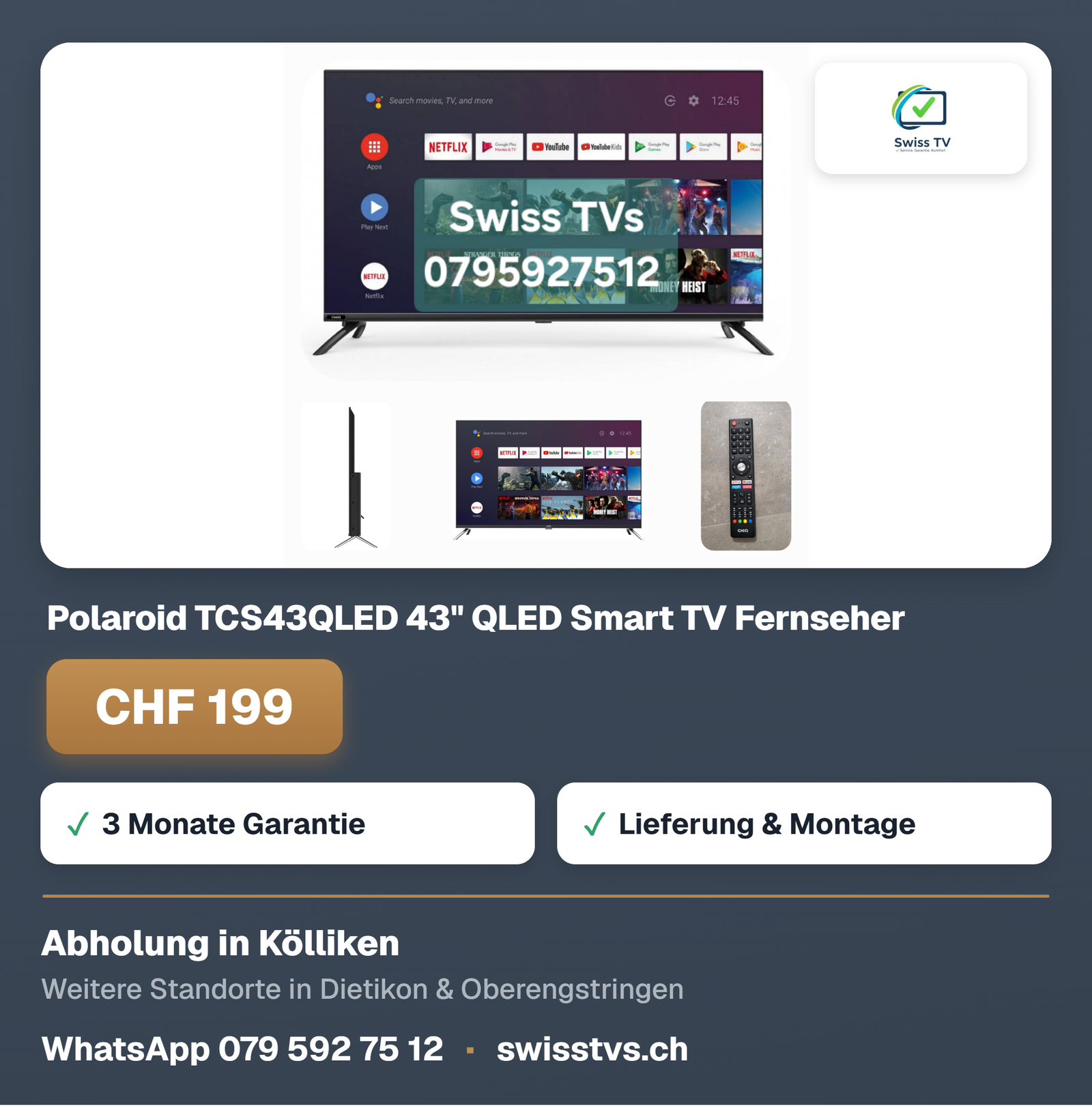 Polaroid TCS43QLED 43" QLED Smart TV Fernseher