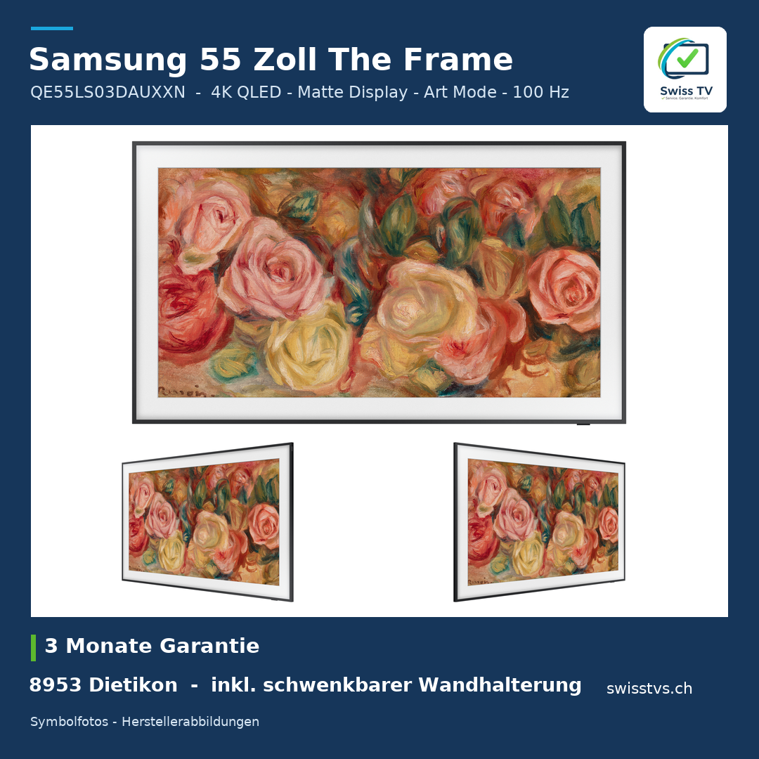Samsung QE55LS03DAUXXN 55" The Frame QLED 4K inkl. Wandhalterung