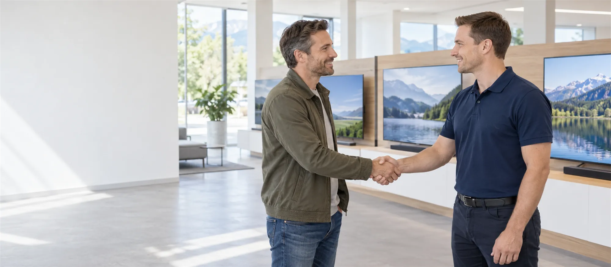 Handschlag im Showroom: fair, geprüft und mit Garantie